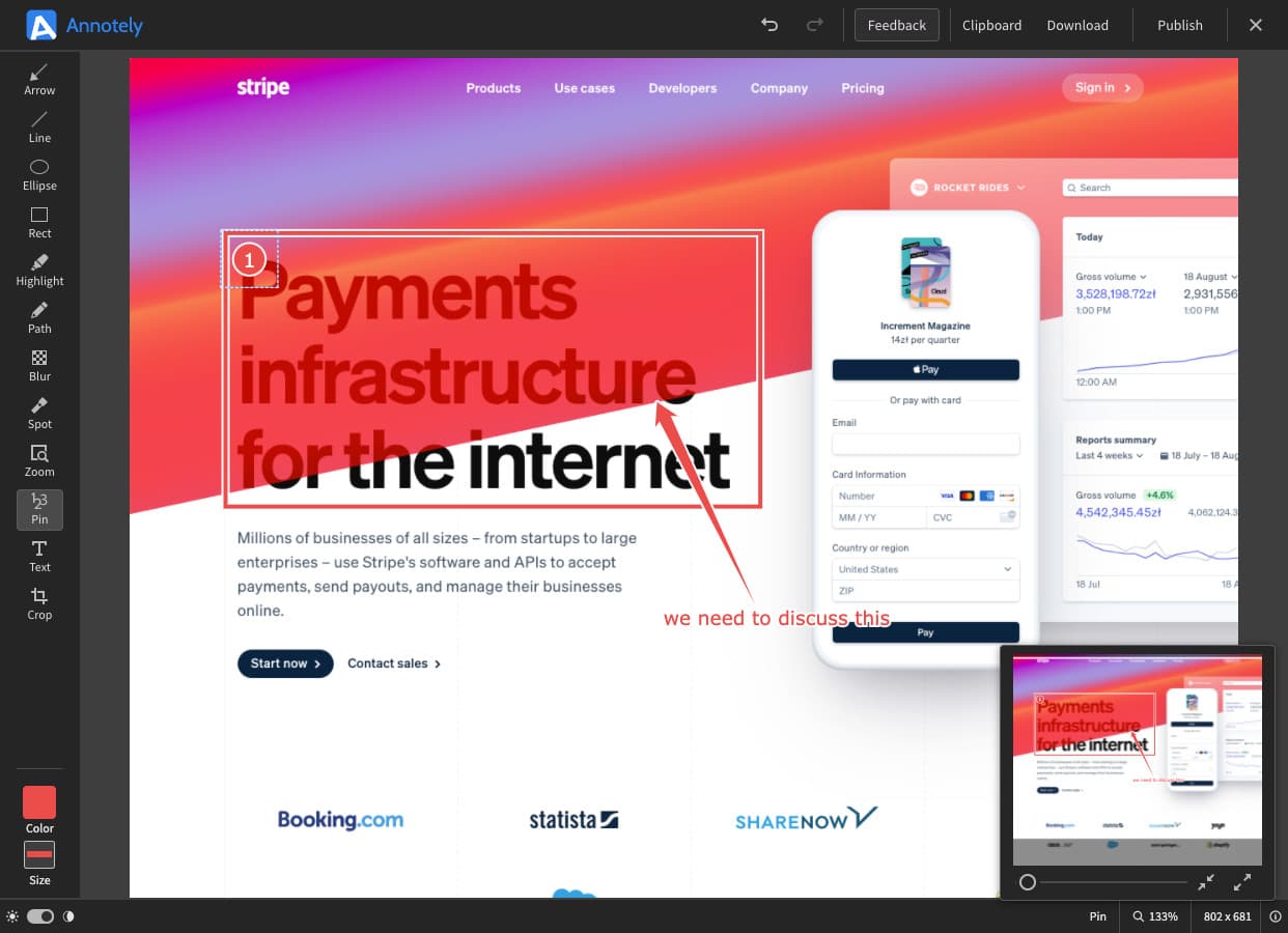 Annotely editor in dark scheme